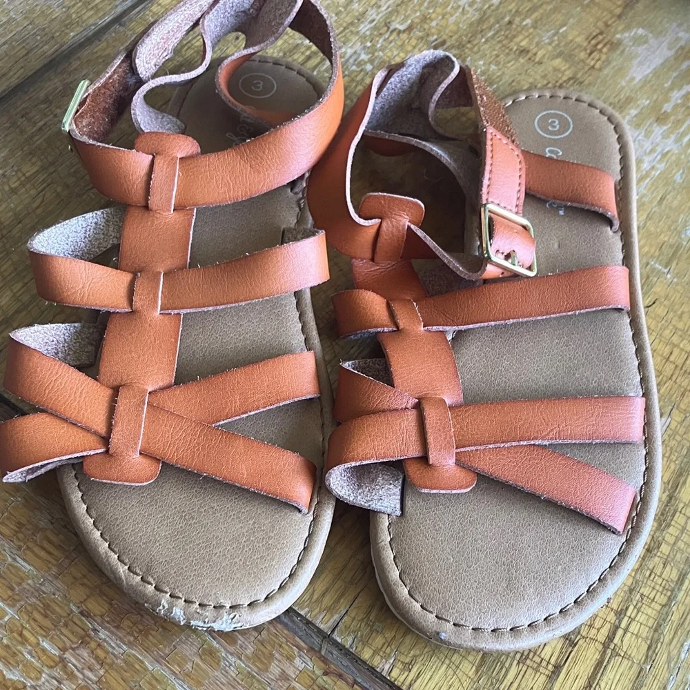 Cat & Jack Orange and Tan Kids Sandals